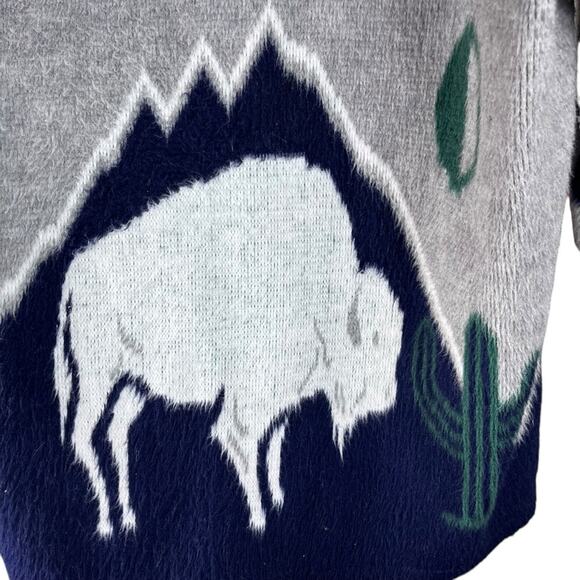 Aguilas 90s Y2K Artesanias Sweater Jacket Tribal Ecuador Fuzzy Alpaca Indigenous - Picture 7 of 11